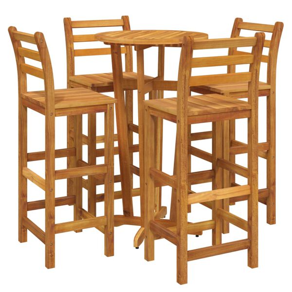 vidaXL 5 Piece Garden Bar Set Solid Wood Acacia