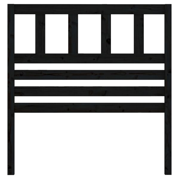 vidaXL Bed Headboard Black 81x4x100 cm Solid Wood Pine