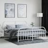 vidaXL Metal Bed Frame without Mattress with Footboard White 160x200cm