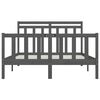 vidaXL Bed Frame without Mattress Grey Solid Wood Pine 150x200 cm King Size