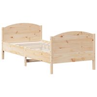vidaXL Bed Frame with Headboard 90x190 cm Single Solid Wood Pine