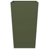 vidaXL Garden Planters Olive Green 2 pcs 45x45x75 cm Steel