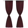 2 pcs Bordeaux Energy-saving Blackout Curtains Double Layer 140x245cm
