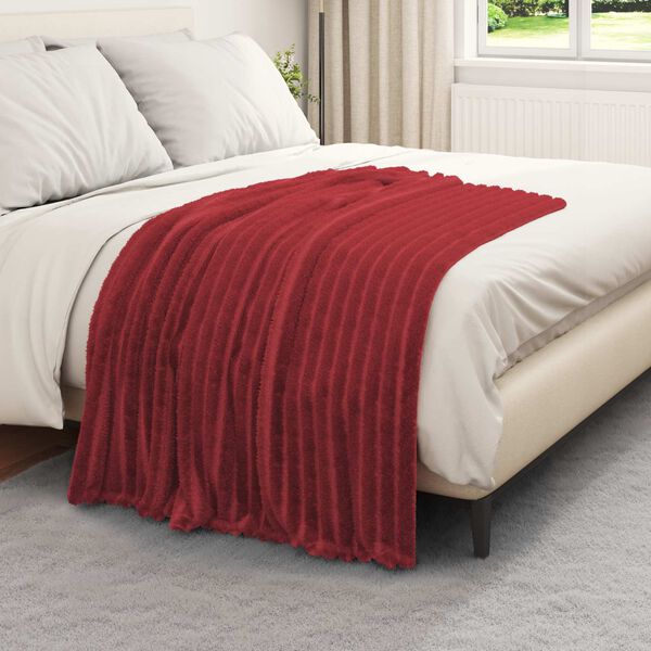 vidaXL Throw Blanket Bordeaux Red 150 x 130 cm Fleece