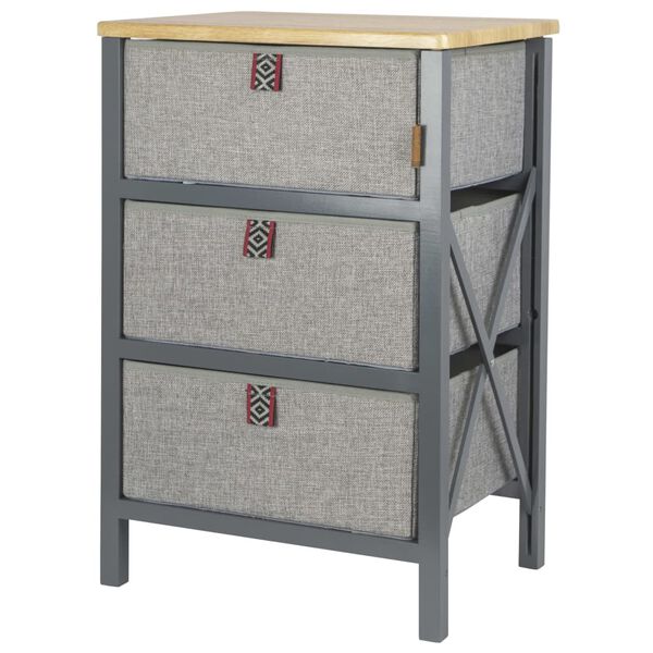 Bo-Camp Folding Cabinet with 3 Drawers "Hamlets" Grey
