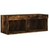 vidaXL 8 Piece TV Wall Cabinet Set with LED Lights Smoked Oak