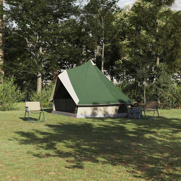 vidaXL Family Tipi Tent Folding Green and Beige 400 x 346 x 250 cm