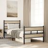 vidaXL Metal Bed Frame without Mattress Sonoma Oak 100x190 cm