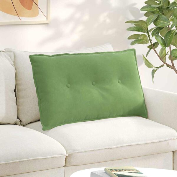 vidaXL Back Pillow Light Green 80 x 50 cm Corduroy Fabric