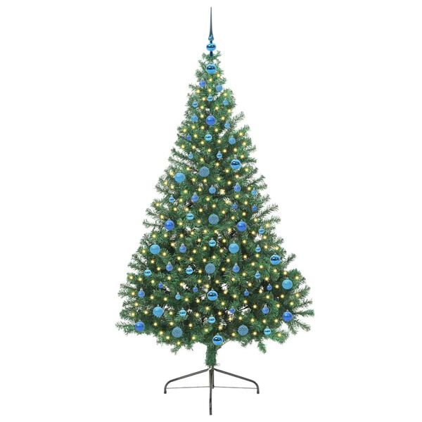 vidaXL Artificial Pre-lit Christmas Tree Green 210 cm PVC