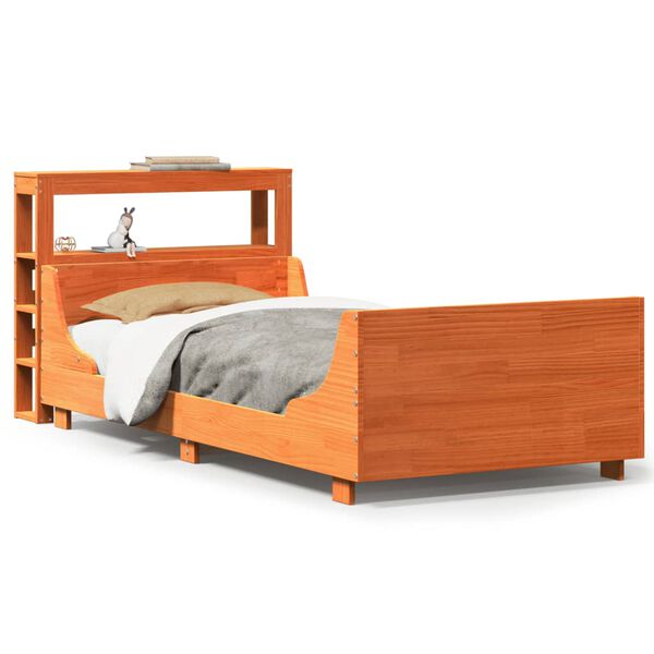 vidaXL Bed Frame without Mattress Wax Brown 90x200 cm Solid Wood Pine