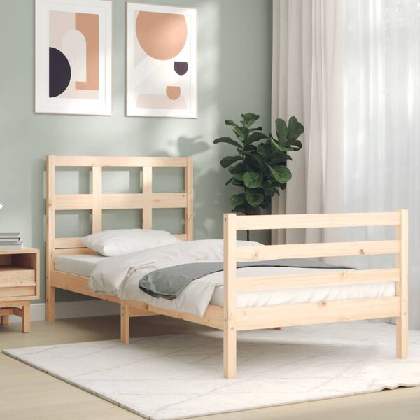 vidaXL Bed Frame without Mattress Single Solid Wood