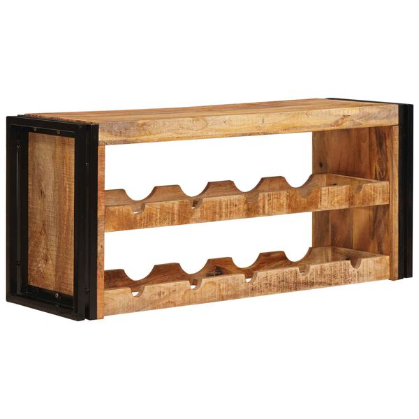 vidaXL Wine Rack Brown 100 x 45 x 33 cm Solid Rough Mango Wood