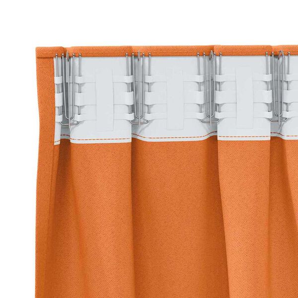 vidaXL Blackout Curtains with Rings 2 pcs Bright Orange 260 x 140 cm