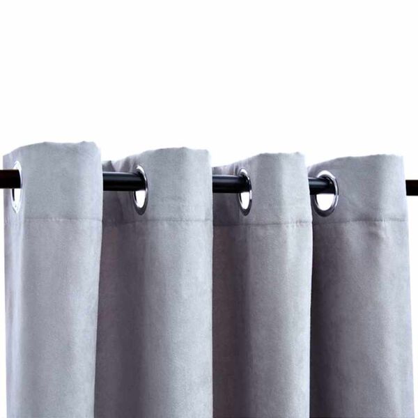 vidaXL Blackout Curtains with Metal Rings 2 pcs Grey 140x245 cm