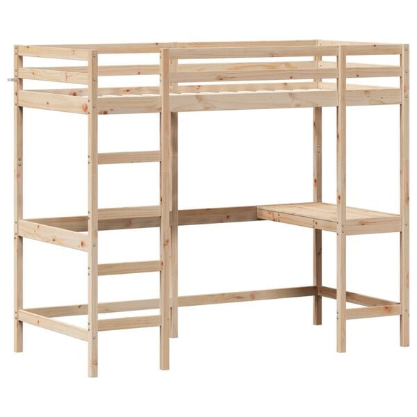 vidaXL Loft Bed without Mattress 90x200 cm Solid Wood Pine