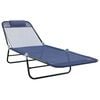 vidaXL Folding Sun Lounger Folding 2 pcs Navy Blue 182 x 55 x 85.5 cm