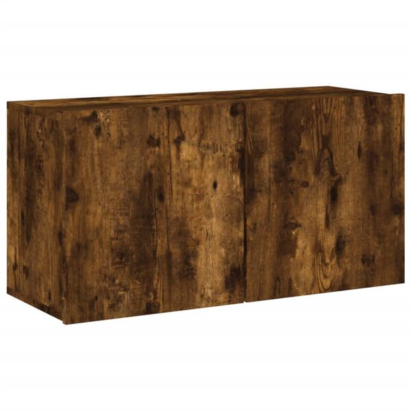 vidaXL TV Cabinet Wall-mounted Smoked Oak 80x30x41 cm