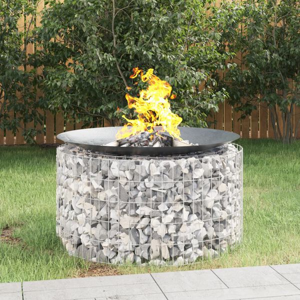 vidaXL Gabion Fire Pit &Oslash; 100 cm Galvanised Iron