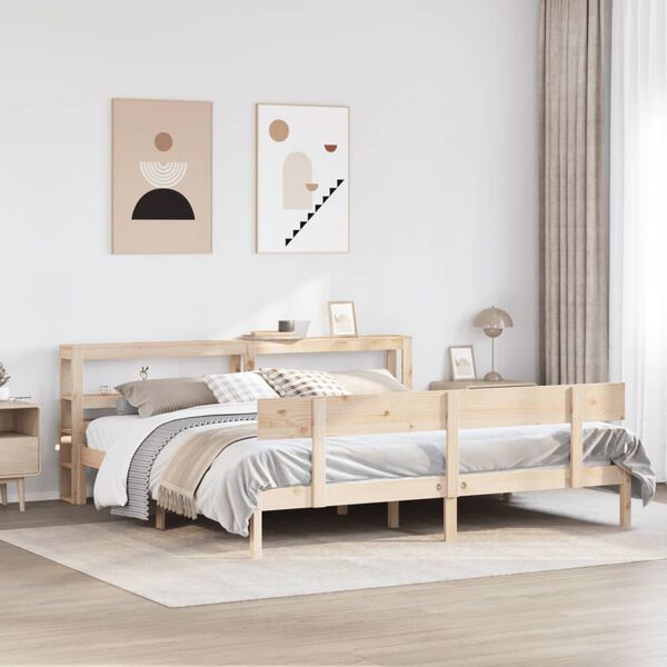 vidaXL Bed Frame without Mattress 200x200 cm Solid Wood Pine
