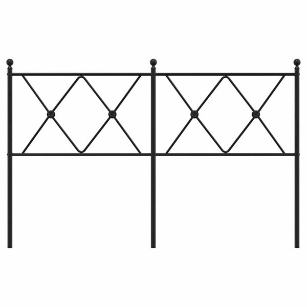 vidaXL Metal Replace Headboard Black 137cm