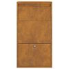 vidaXL Parcel Drop Box with Storage Brown 44 x 22 x 82 cm Steel