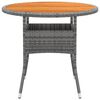 vidaXL Garden Table Ø80x75 cm Acacia Wood and Poly Rattan Grey