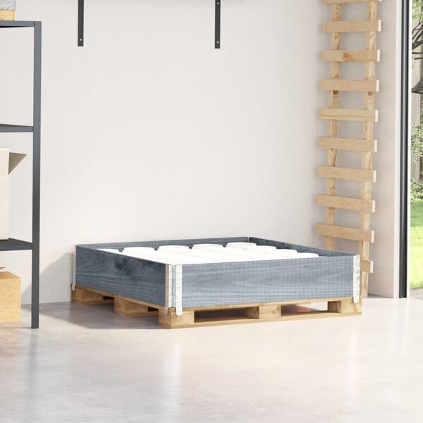 vidaXL Pallet Collar Grey 100x100 cm Solid Wood Pine