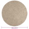 vidaXL Rug ZIZUR Beige &Oslash; 120 cm Jute Look Indoor and Outdoor