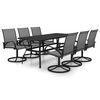 vidaXL 7 Piece Garden Dining Set Textilene and Steel