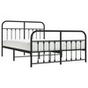 vidaXL Metal Bed Frame without Mattress with Footboard Black 140x200cm