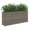 vidaXL Garden Planter with 2 Pots Grey 90x20x40 cm Poly Rattan