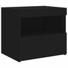 vidaXL Bedside Cabinets with LED Lights 2 pcs Black 50x40x45 cm