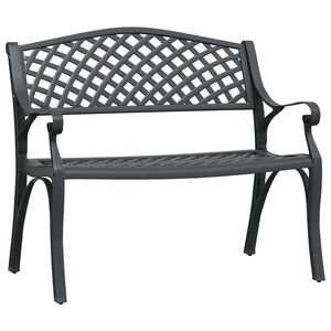 vidaXL Garden Bench 102 cm Cast Aluminium Black