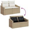 vidaXL Garden Sofa with Cushion 123 x 62 x 69 cm Poly Rattan