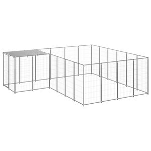 vidaXL Dog Kennel Silver 8.47 m&sup2; Steel