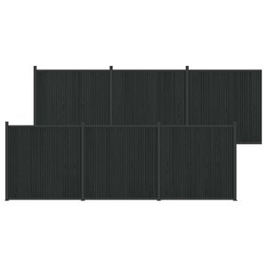 vidaXL Fence Panel 6 pcs 1055 x 186.5 cm WPC and Aluminium Black