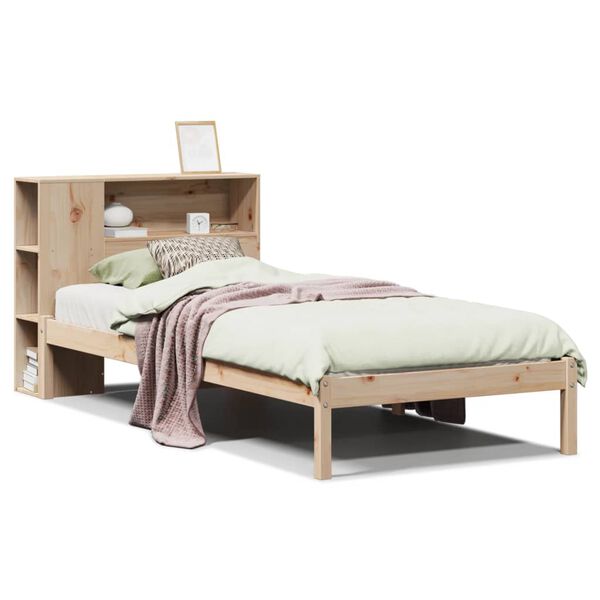 vidaXL Bookcase Bed without Mattress 75x190 cm Small Single Solid Wood Pine