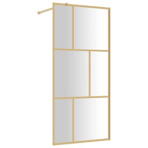 vidaXL Walk-in Shower Wall with Clear ESG Glass Gold 80x195 cm