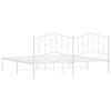 vidaXL Metal Bed Frame without Mattress with Headboard White 193x203cm