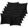 vidaXL Cushion Cover 12 pcs HEERLEN Black 40 x 40 cm Flannel