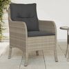 vidaXL Garden Chairs with Cushions 2 pcs Light Grey Poly Rattan