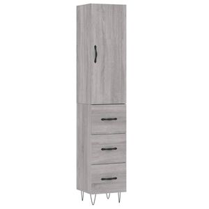 vidaXL Highboard Grey Sonoma 34.5x34x180 cm Engineered Wood