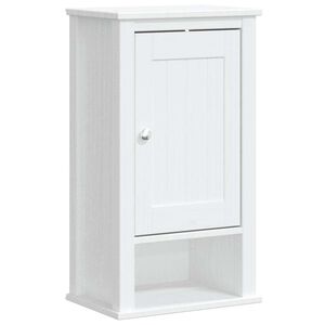 vidaXL Bathroom Wall Cabinet | White | Solid pine wood, engineered wood, metal