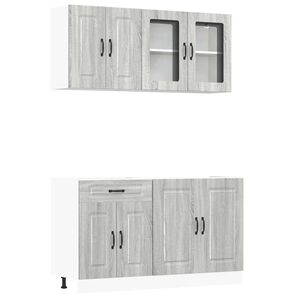 vidaXL 4 Piece Kitchen Cabinet Set "Kalmar" Grey Sonoma Engineered Wood