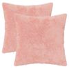 vidaXL Cushion Cover 2 pcs HEERLEN Pink 40 x 40 cm Faux Rabbit Fur