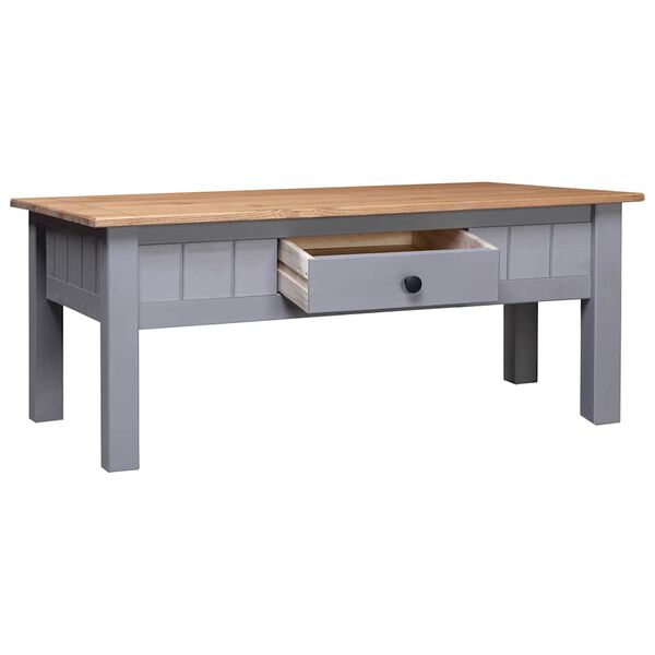 vidaXL Coffee Table Grey 100x60x43.5 cm Solid Pine Wood Panama Range