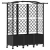 vidaXL Raised Bed with Trellis and Roof Black 163 x 40 x 144 cm PP