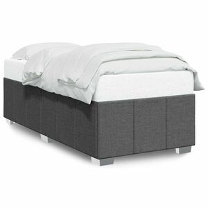 vidaXL Bed Frame without Mattress Dark Grey Single Fabric