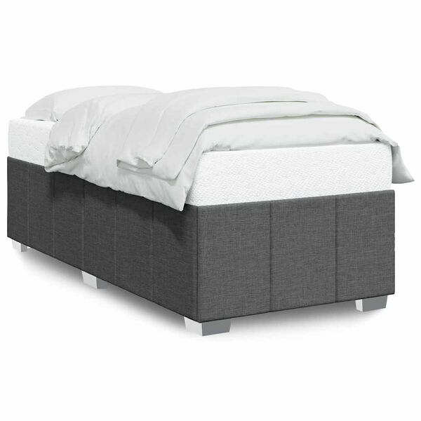 vidaXL Bed Frame without Mattress Dark Grey Single Fabric